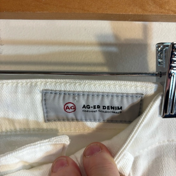 ADRIANO GOLDSCHMIED Sz 28R Ex-Boyfriend Slouchy Slim White Jeans High Waisted - Picture 7 of 11